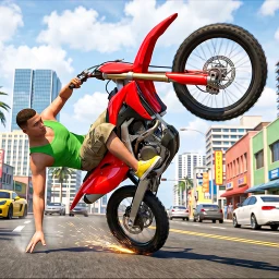 Moto Bike Wheelie Stunt Game